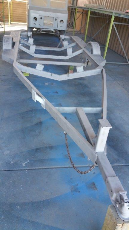 Boat Trailer Primer After Sandblasting by Kiwi Sandblasting and Painting