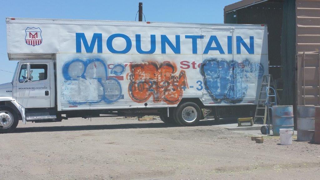 Graffiti Box Truck Before by Kiwi Sandblasting and Painting